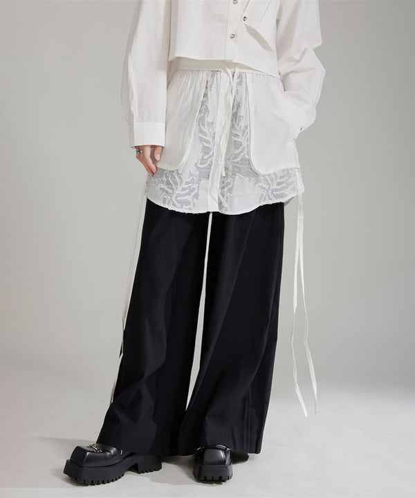 Splicing Lace Pants